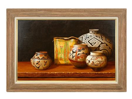 Chuck Sabatino : 'NORTHERN CHEYENNE BAG WITH FOUR JARS'