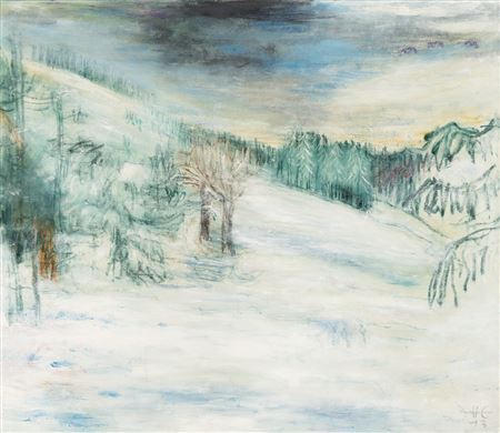 Hans Hahn : Winter part on the Rappeneck with snow-covered fir trees