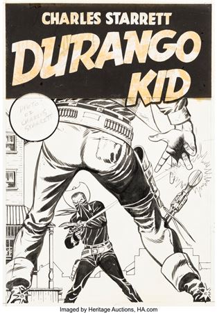 Joe Certa : Joe Certa Charles Starrett as the Durango Kid #14 Cover Original Art (Magazine Enterprises, 1951)