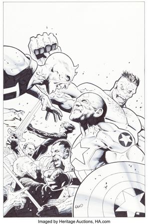 Greg Land : Greg Land Ultimate Avengers #18 Cover Original Art (Marvel, 2011)