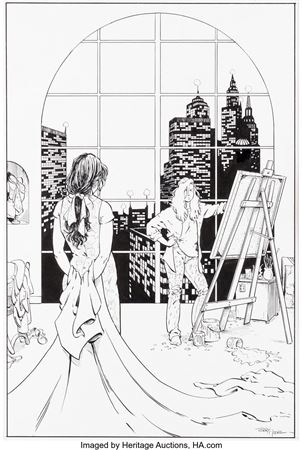 Terry Moore : Terry Moore Strangers in Paradise #1 Cover Original Art (Abstract Studio, 1994)