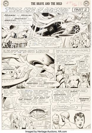 Howard Purcell : Howard Purcell Brave and the Bold #51 Story Page 11 Aquaman and Aqualad Original Art (DC, 1963)