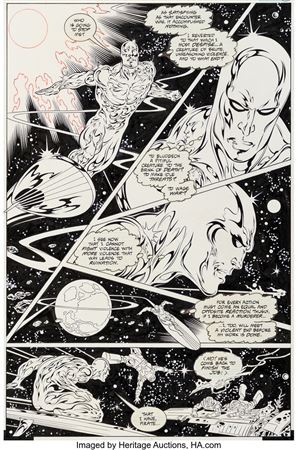 Tom Grindberg : Tom Grindberg and Bill Anderson Silver Surfer #105 Story Page 19 Original Art (Marvel, 1995)