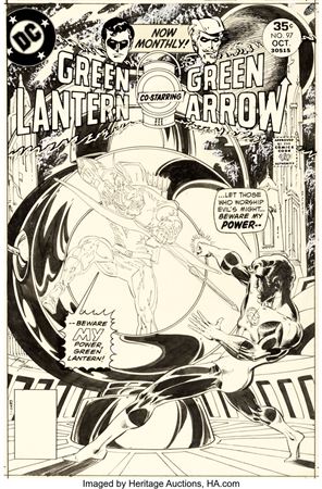 Mike Grell : Mike Grell Green Lantern / Green Arrow #97 Cover Original Art (DC, 1977)