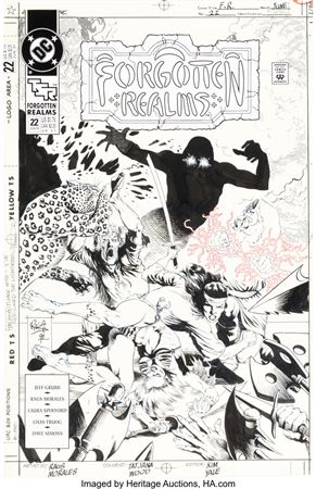 Rags Morales : Rags Morales Forgotten Realms #22 Cover Original Art (DC, 1991)