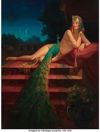 Edward Eggleston : Lady and Peacock