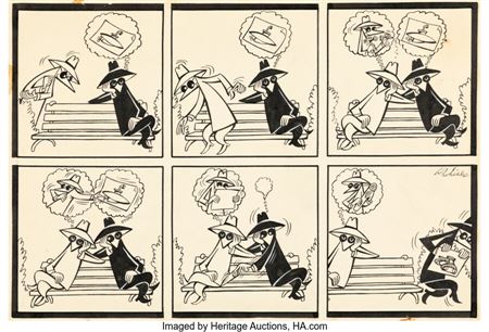 Antonio Prohias : Antonio Prohias MAD #60 'Spy vs Spy' Illustration Original Art (EC, 1961)