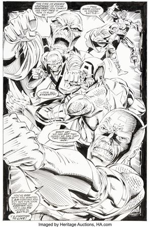 Dave Hoover : Dave Hoover and Danny Bulanadi Captain America #437 Story Page 17 Original Art (Marvel, 1995)