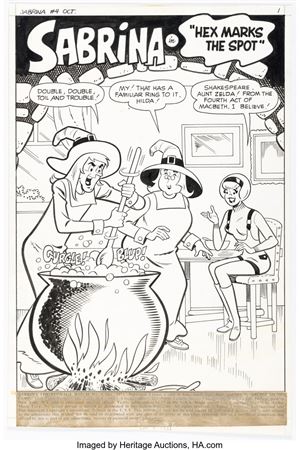 Stan Goldberg : Sabrina #4 Near-Complete Story Original Art Group of 33 (Archie, 1971)