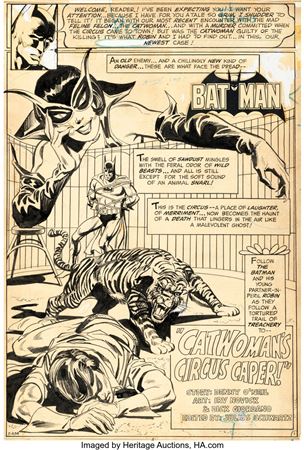 Irving Novick : Batman #256 Complete 20-Page Story 'Catwoman's Circus Caper!' Original Art (DC, 1974)