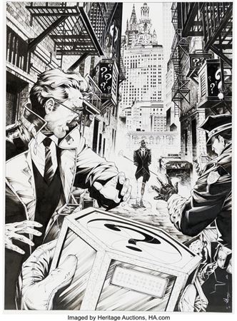 Anthony Jean : Anthony Jean Batman Escape Games The Riddler, Your Final Test Cover Original Art (DC/Warner Bros. Discovery/Batman Escape Games Paris, 2023)