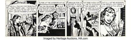 George Wunder : George Wunder Terry and the Pirates Daily Comic Strip Original Art dated 11-8-49 (News Syndicate Inc., 1949)