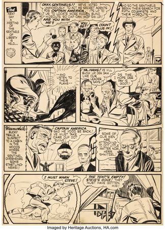 Joe Simon : Joe Simon and Jack Kirby Captain America Comics #5 Story Page 6 Original Art (Timely/Marvel, 1941)