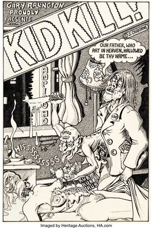 Jim Osborne : Jim Osborne Gary Arlington's Thrilling Murder Comics #1 Complete 8-Page Story 'Kid Kill' Original Art (San Francisco Comic Book Co., 1971)