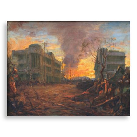 Dominador Hilario Castaneda : 'The Capitan Pepe and Margarita David Buildings at Calle Azcarraga y Avenida Rizal, after the Battle of Manila'