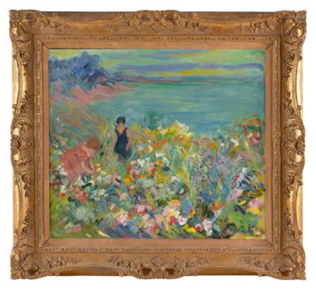 Albert Mohr : 'Picking Flowers'.