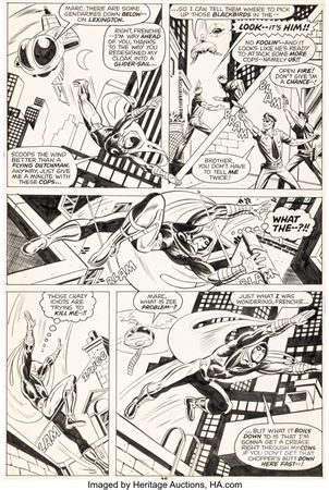 Donald David (Don) Perlin : Marvel Spotlight #28 Moon Knight Story Page 9 Original Art (Marvel, 1976)