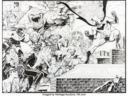 Arthur (Art) Adams : Batman vs. Villains Illustration Original Art (c. 2020)