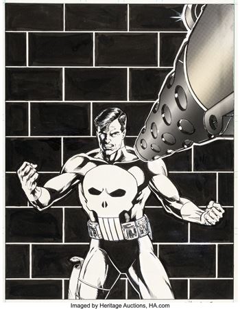 Carl Potts : The Punisher War Journal #1 Splash Page 1 Original Art (Marvel, 1988)