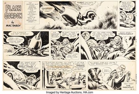 Mac Raboy : Mac Raboy Flash Gordon Sunday Comic Strip Original Art dated 6-5-60 (King Features Syndicate, 1960)