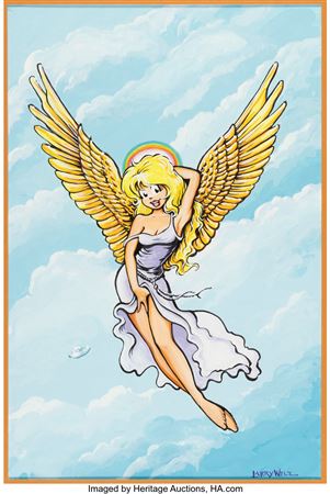 Larry Welz : Larry Welz Cherry Deluxe #1 The Angel of Sex Cover Original Art (Cherry Comics, 1998)