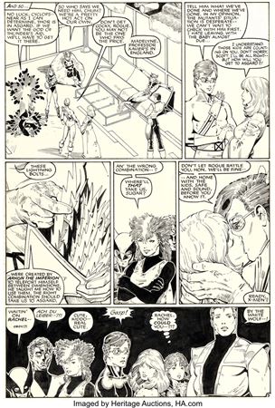 Arthur (Art) Adams : Arthur Adams, Mike Mignola, and Al Gordon X-Men Annual #9 Story Pages 5 & 6 Original Art (Marvel, 1985)