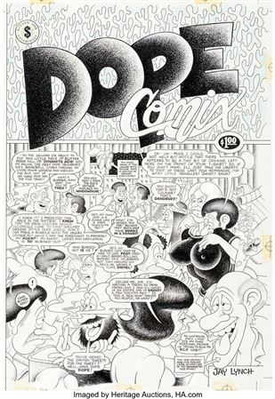 Jay Lynch : Jay Lynch Dope Comix #3 Cover Original Art (Kitchen Sink Press, 1981)