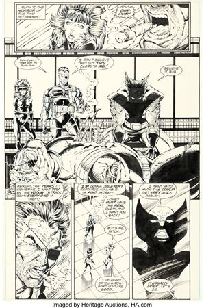 Jim Valentino : Jim Valentino, Rob Liefeld, and Scott Williams What If...? #7 Story Page 7 Wolverine Original Art (Marvel, 1989)