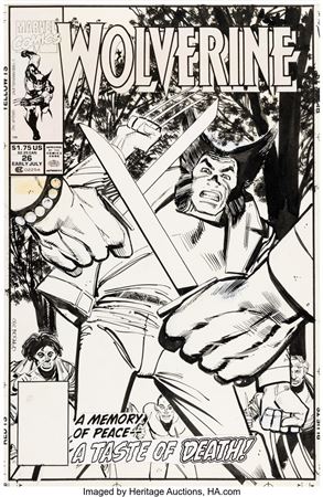 Klaus Janson : Klaus Janson Wolverine #26 Cover Original Art (Marvel, 1990)