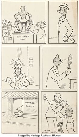 Ernie (Ernest Paul) Bushmiller : Ernie Bushmiller Judge Complete 1-Page Story Original Art (Judge Publications, 1931)