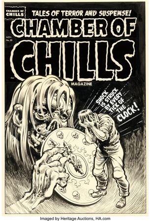 Howard Nostrand : Howard Nostrand Chamber of Chills #20 Cover Original Art (Harvey, 1953)