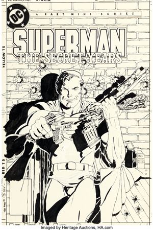 Frank Miller : Frank Miller Superman: The Secret Years #2 Cover Original Art (DC, 1985)