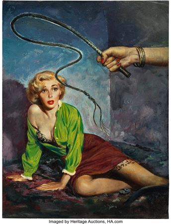 Robert Stanley : Robert Stanley The Whipping Room Paperback Cover Painting Original Art (Designs Publishing Corp., 1952)