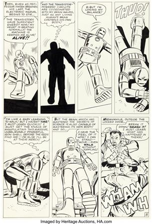 Don Heck : Don Heck Tales of Suspense #39 Iron Man Origin Story Page 8 Original Art (Marvel, 1963)