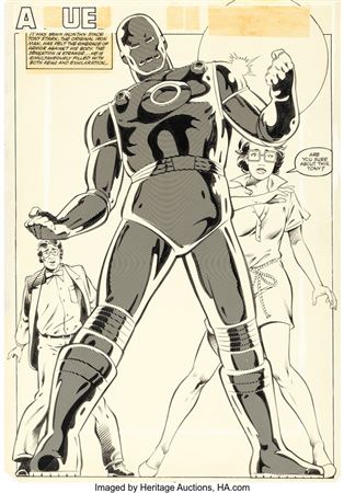 Luke McDonnell : Luke McDonnell, Ian Akin, and Brian Garvey Iron Man #192 Splash Page 2 Original Art (Marvel, 1985)