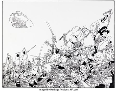 Stan Masahiko Sakai : Usagi Yojimbo Senso #1 Wraparound Cover Original Art (Dark Horse, 2014)