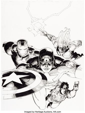 Leinil Yu : Ultimate Avengers vs New Ultimates #2 Cover Original Art (Marvel, 2011)