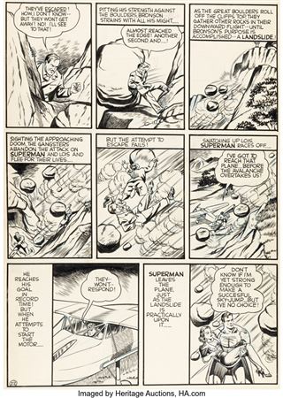 Joe Shuster : Superman #8 Unpublished 'K-Metal from Krypton' Story Page 22 Original Art (c. 1940)