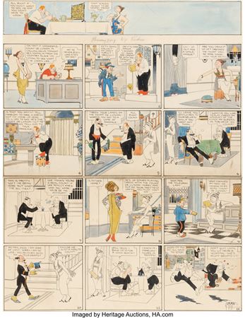 George McManus : George McManus Bringing Up Father Sunday Comic Strip Original Art dated 5-9-20 (King Features, 1920)