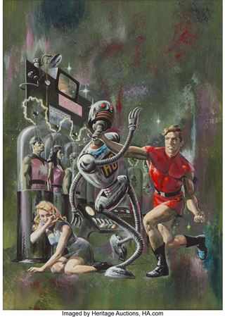 George Wilson : George Wilson Magnus, Robot Fighter #1 Cover Painting Original Art (Gold Key, 1963)