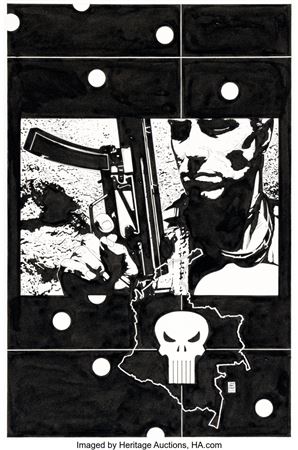 Tim Bradstreet : Tim Bradstreet The Punisher #14 Cover Original Art (Marvel, 2002)