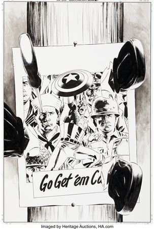 Steve Epting : Steve Epting Captain America #15 Cover Original Art (Marvel, 2006)