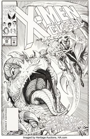 Kerry Gammill : Kerry Gammill and Bob Wiacek X-Men Classic #85 Cover Original Art (Marvel, 1993)