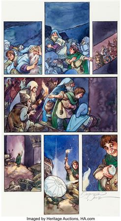 David Wenzel : David Wenzel The Hobbit #3 Story Page 20 Original Art (Eclipse, 1990)