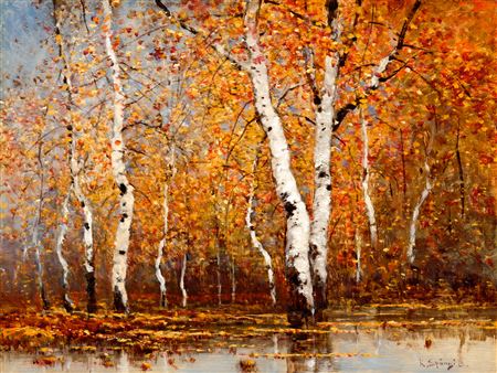 Bela Von Spanyi : Autumn Birch Groves