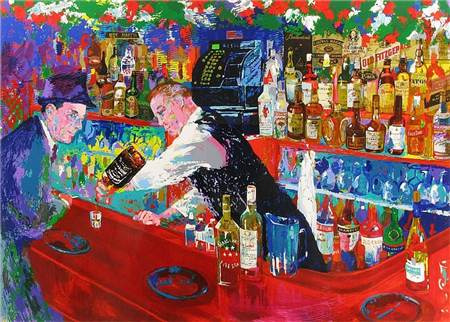 Frank at Rao's by LeRoy Neiman. Limited Edition Serigraph on Paper. Image: 28 x 38