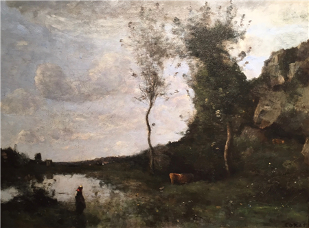 Camille Corot (1796-1875)
Vachère et sa vache à la mare