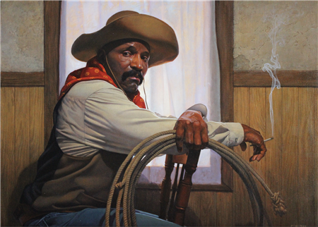 Thomas Blackshear
Bronco Break
oil on canvas
31h x 40w in
78.74h x 101.60w cm