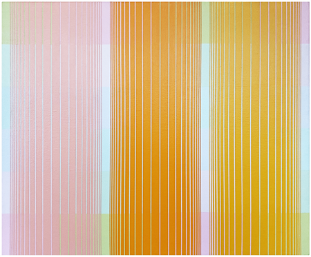 Richard Anuszkiewicz (American, 1930-2020)
Trisected: Yellow to Pink, 1976