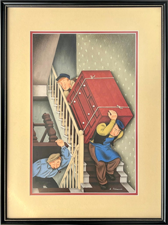 Antonio Petruccelli (1907 - 1994)  ) Moving Men, 1935 New Yorker Cover